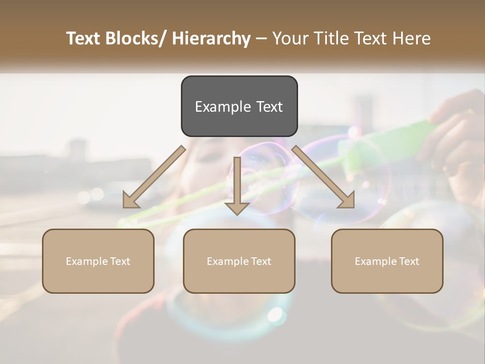 A Young Girl Blowing Bubbles With Her Hands PowerPoint Template