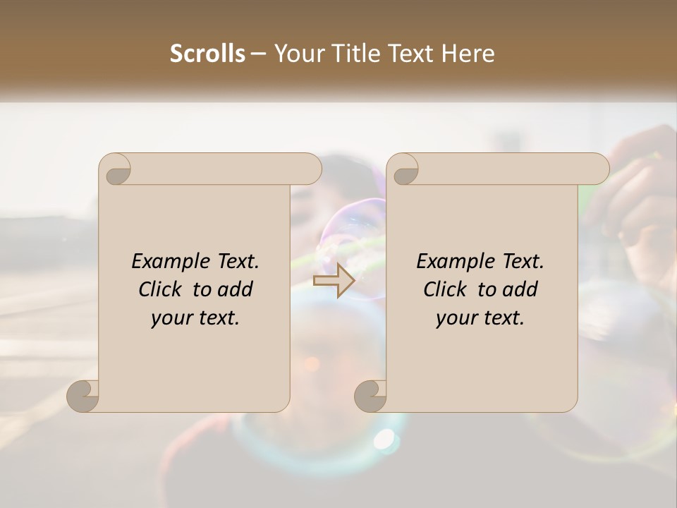 A Young Girl Blowing Bubbles With Her Hands PowerPoint Template