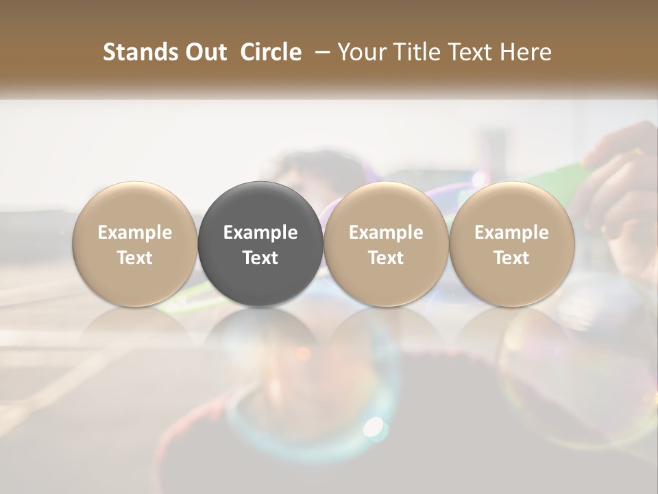 A Young Girl Blowing Bubbles With Her Hands PowerPoint Template