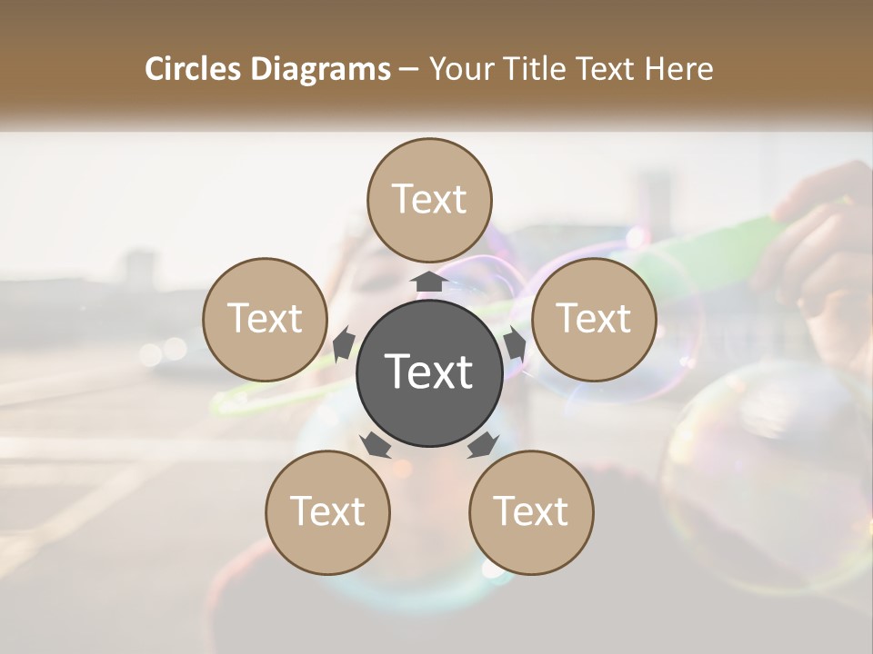 A Young Girl Blowing Bubbles With Her Hands PowerPoint Template