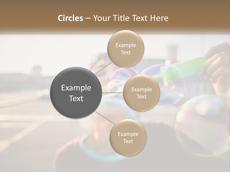 A Young Girl Blowing Bubbles With Her Hands PowerPoint Template