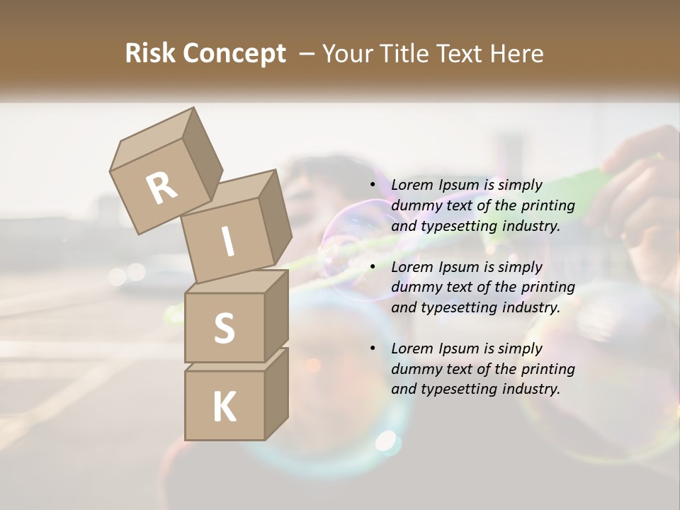 A Young Girl Blowing Bubbles With Her Hands PowerPoint Template