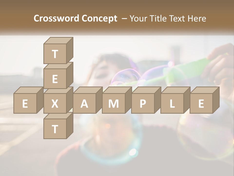 A Young Girl Blowing Bubbles With Her Hands PowerPoint Template