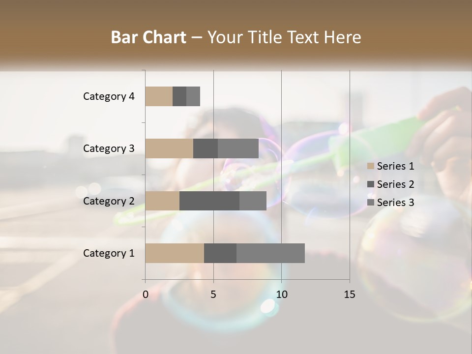 A Young Girl Blowing Bubbles With Her Hands PowerPoint Template