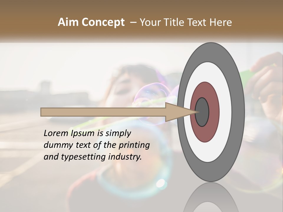 A Young Girl Blowing Bubbles With Her Hands PowerPoint Template