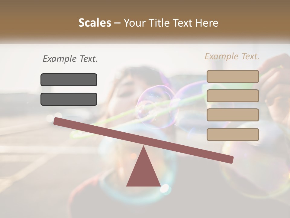 A Young Girl Blowing Bubbles With Her Hands PowerPoint Template