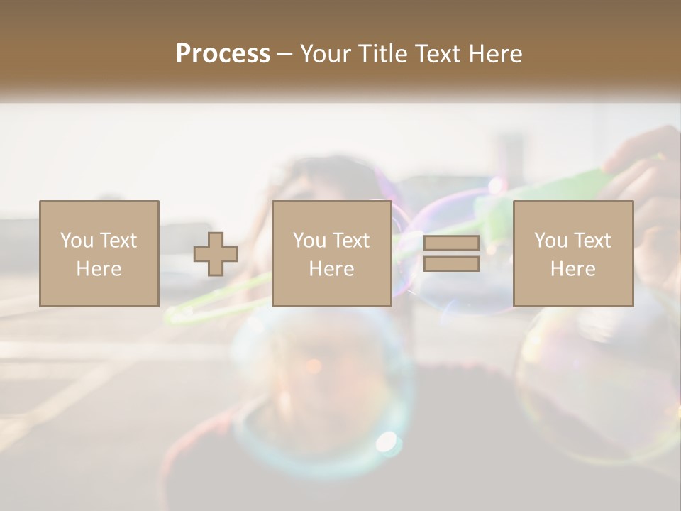 A Young Girl Blowing Bubbles With Her Hands PowerPoint Template