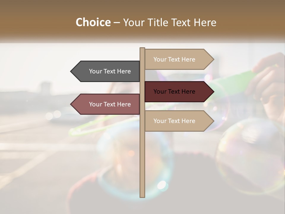 A Young Girl Blowing Bubbles With Her Hands PowerPoint Template