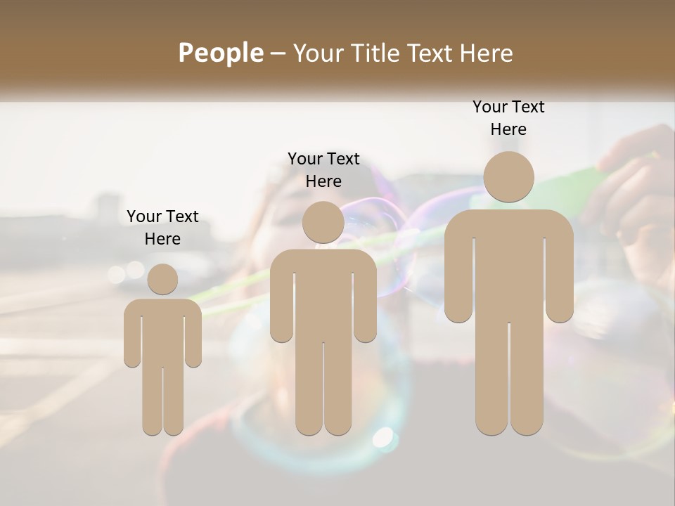 A Young Girl Blowing Bubbles With Her Hands PowerPoint Template