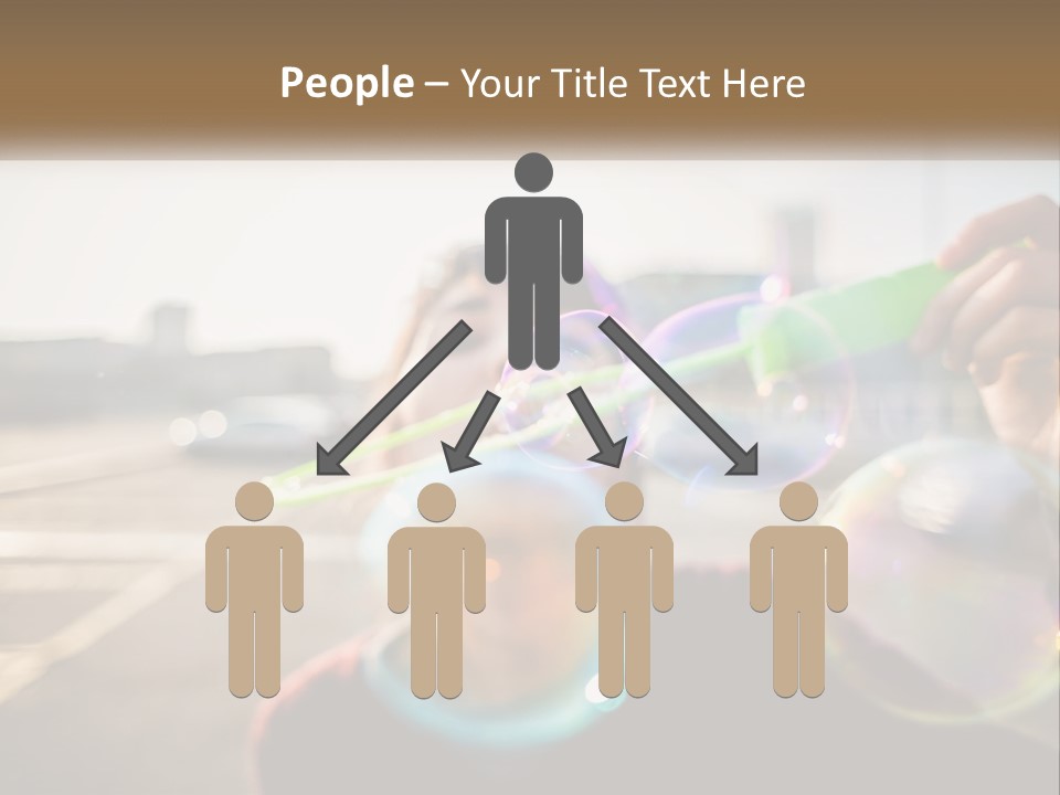 A Young Girl Blowing Bubbles With Her Hands PowerPoint Template