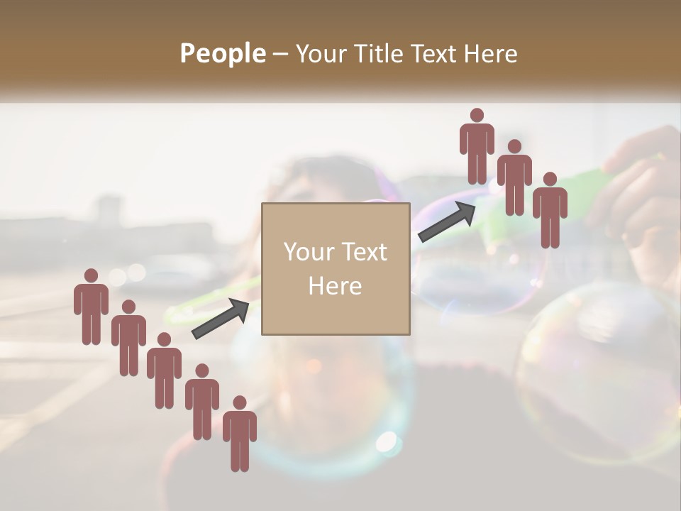 A Young Girl Blowing Bubbles With Her Hands PowerPoint Template