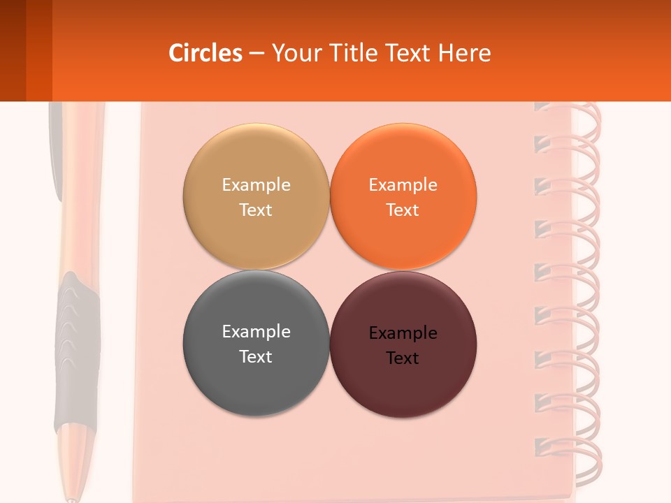 An Orange Notebook With A Pen On Top Of It PowerPoint Template