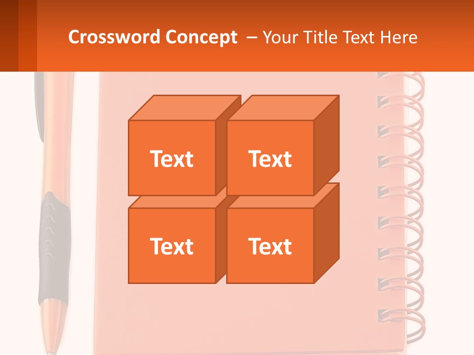 An Orange Notebook With A Pen On Top Of It PowerPoint Template