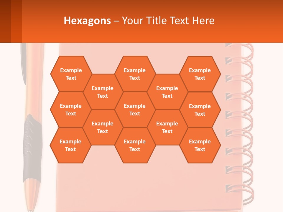 An Orange Notebook With A Pen On Top Of It PowerPoint Template