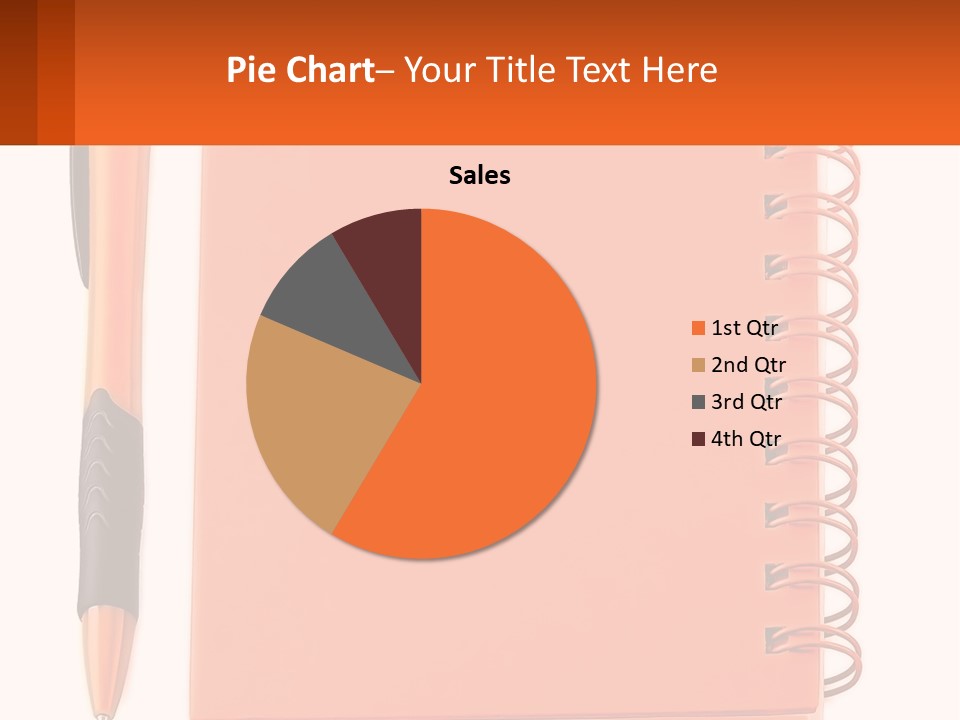 An Orange Notebook With A Pen On Top Of It PowerPoint Template