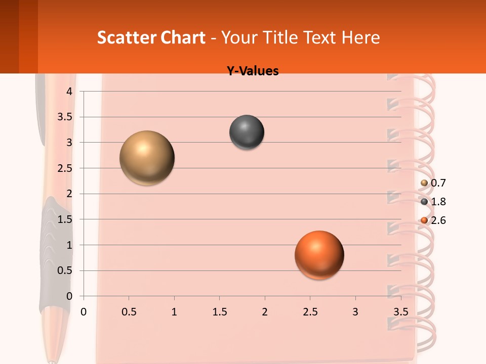 An Orange Notebook With A Pen On Top Of It PowerPoint Template