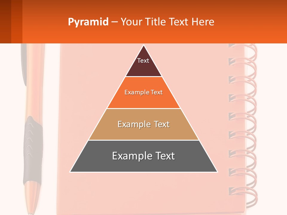An Orange Notebook With A Pen On Top Of It PowerPoint Template