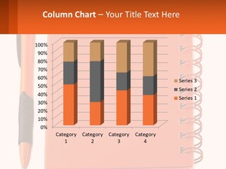 An Orange Notebook With A Pen On Top Of It PowerPoint Template