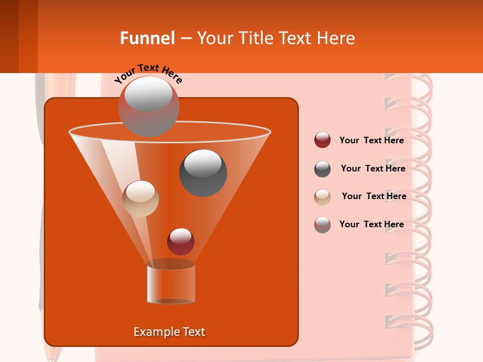 An Orange Notebook With A Pen On Top Of It PowerPoint Template