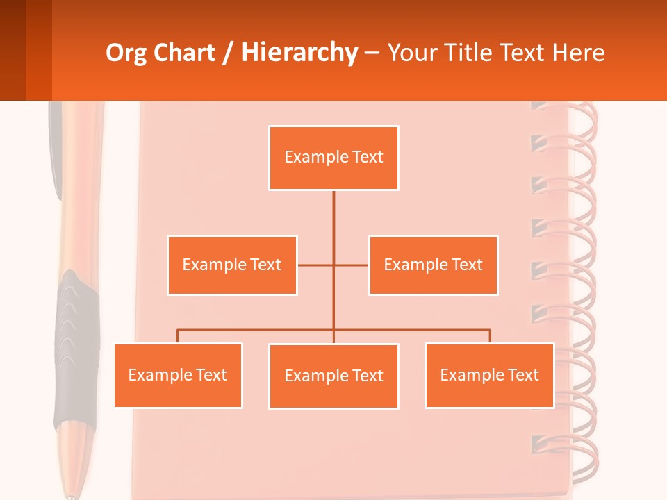 An Orange Notebook With A Pen On Top Of It PowerPoint Template