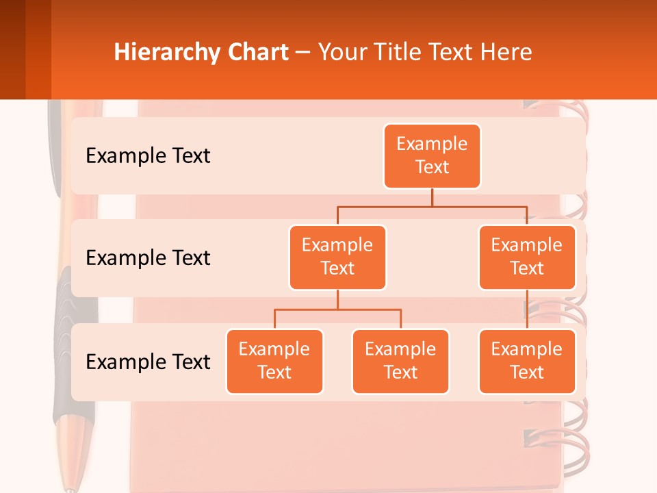 An Orange Notebook With A Pen On Top Of It PowerPoint Template