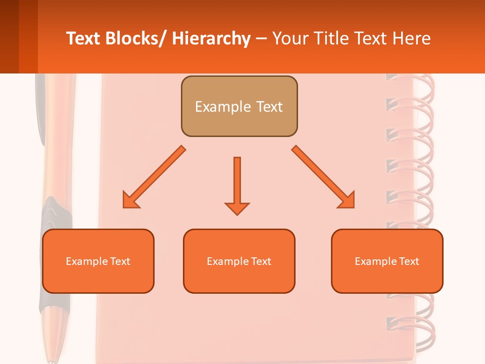 An Orange Notebook With A Pen On Top Of It PowerPoint Template
