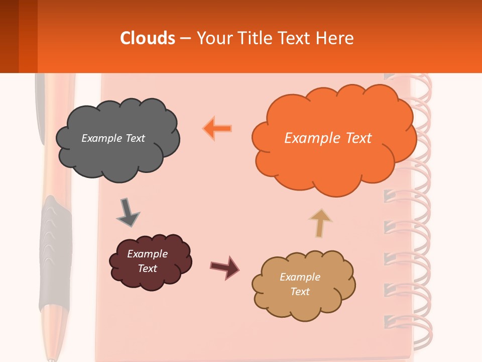 An Orange Notebook With A Pen On Top Of It PowerPoint Template