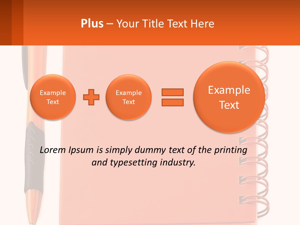 An Orange Notebook With A Pen On Top Of It PowerPoint Template