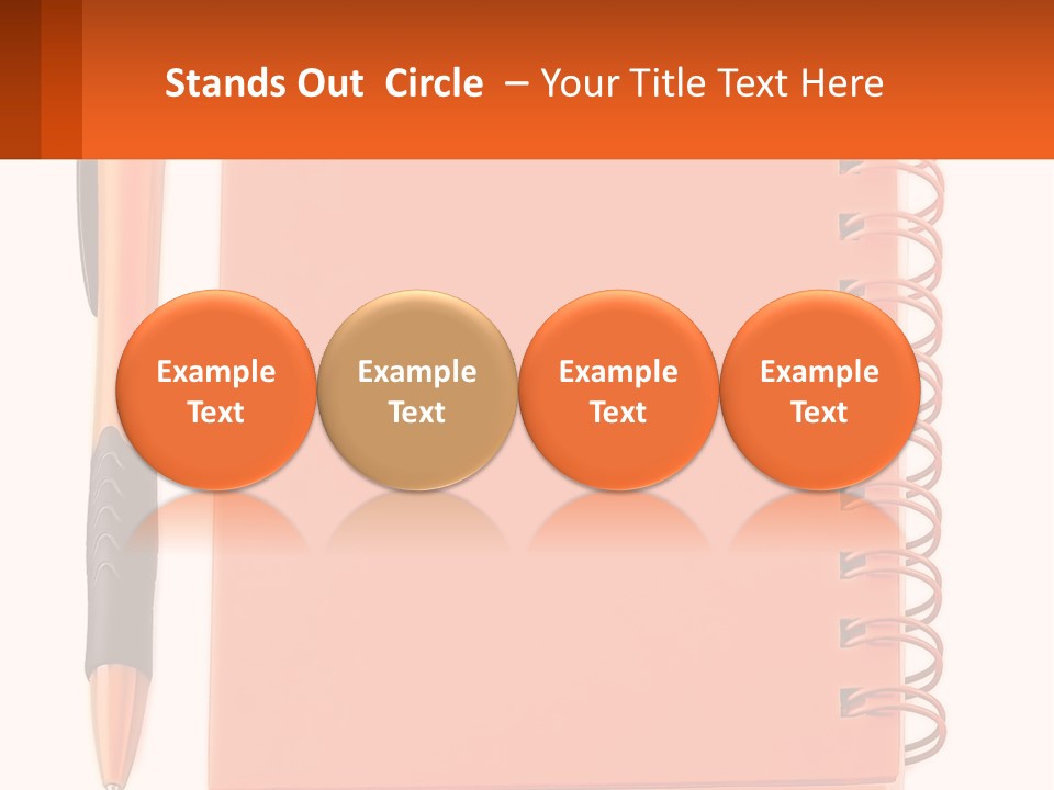 An Orange Notebook With A Pen On Top Of It PowerPoint Template