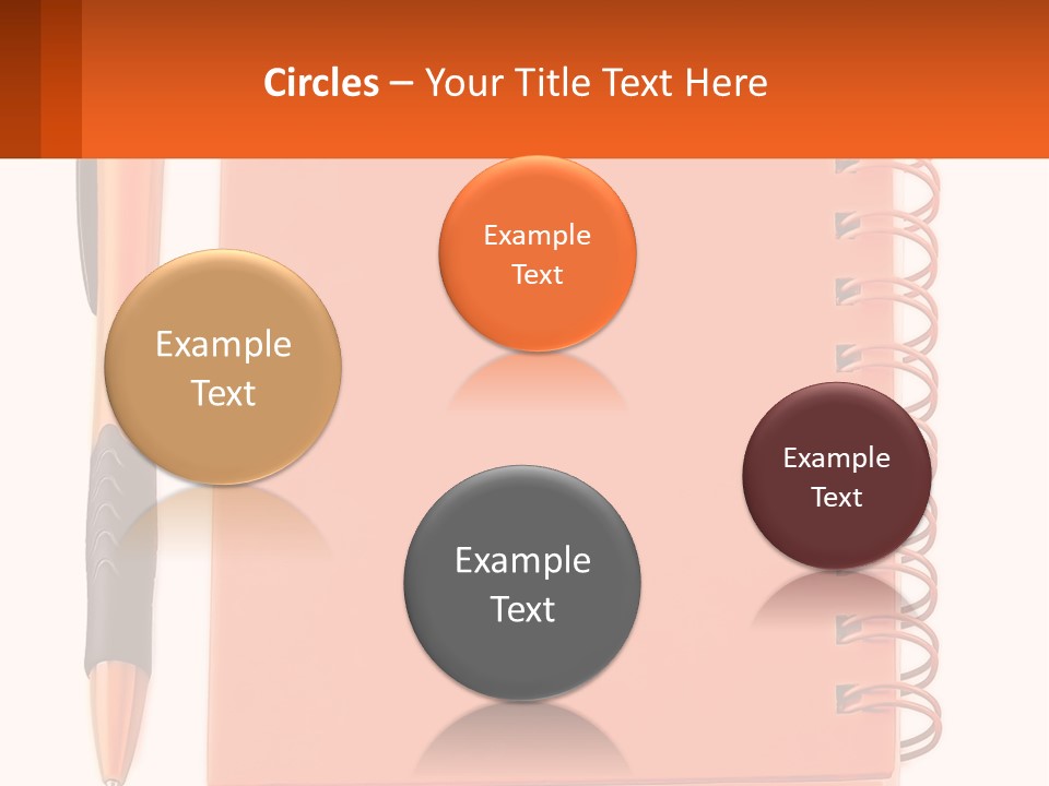 An Orange Notebook With A Pen On Top Of It PowerPoint Template