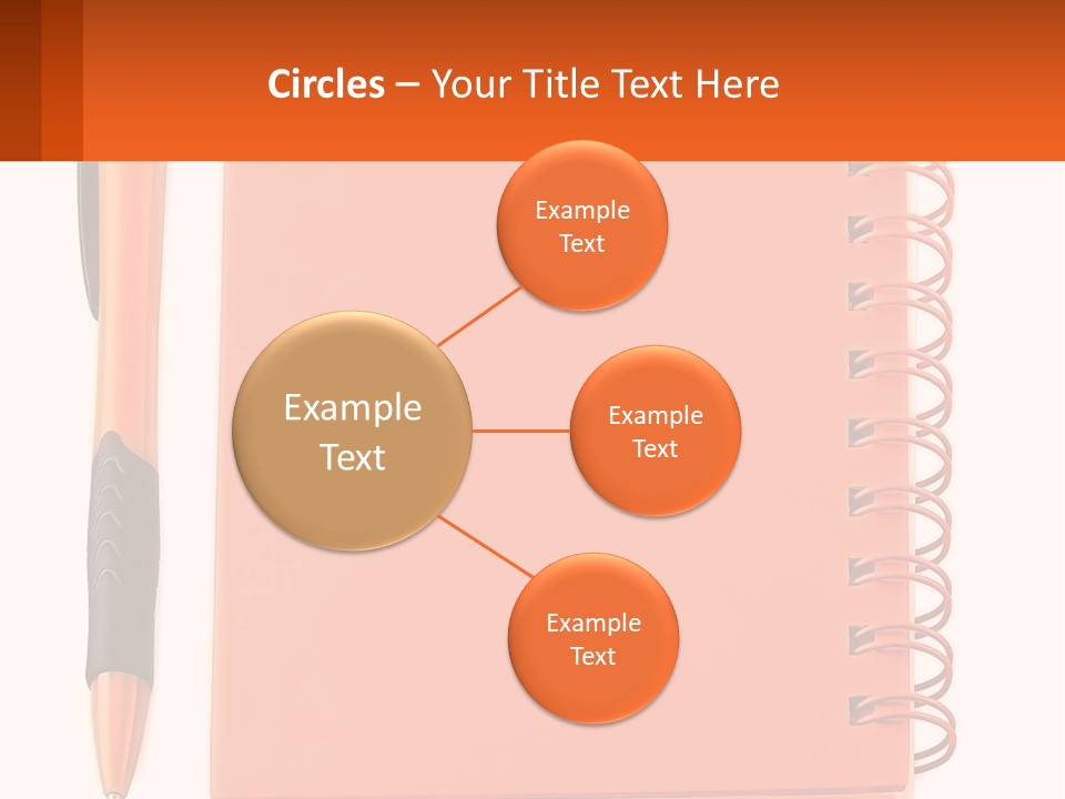 An Orange Notebook With A Pen On Top Of It PowerPoint Template