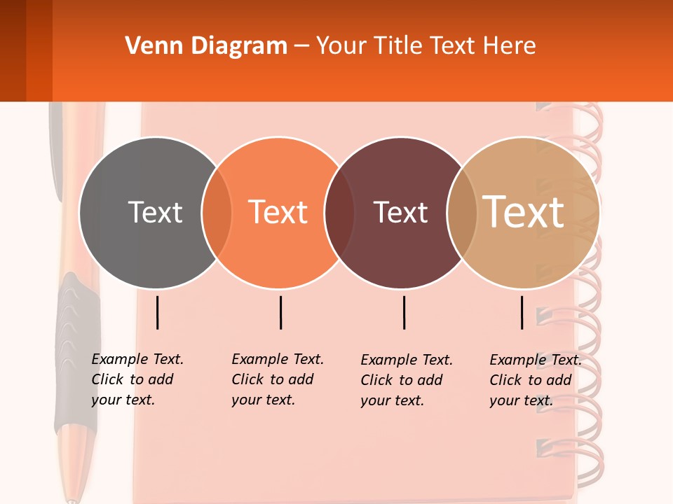 An Orange Notebook With A Pen On Top Of It PowerPoint Template