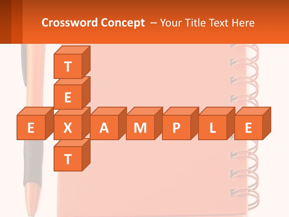 An Orange Notebook With A Pen On Top Of It PowerPoint Template