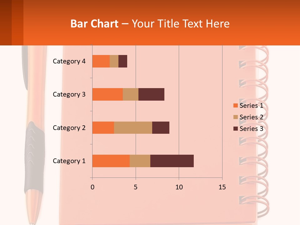An Orange Notebook With A Pen On Top Of It PowerPoint Template