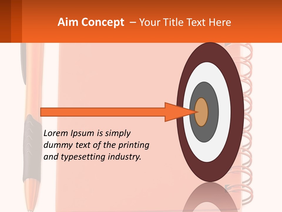 An Orange Notebook With A Pen On Top Of It PowerPoint Template