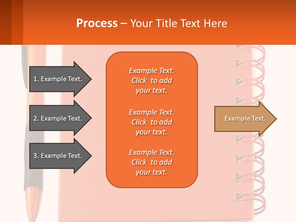 An Orange Notebook With A Pen On Top Of It PowerPoint Template
