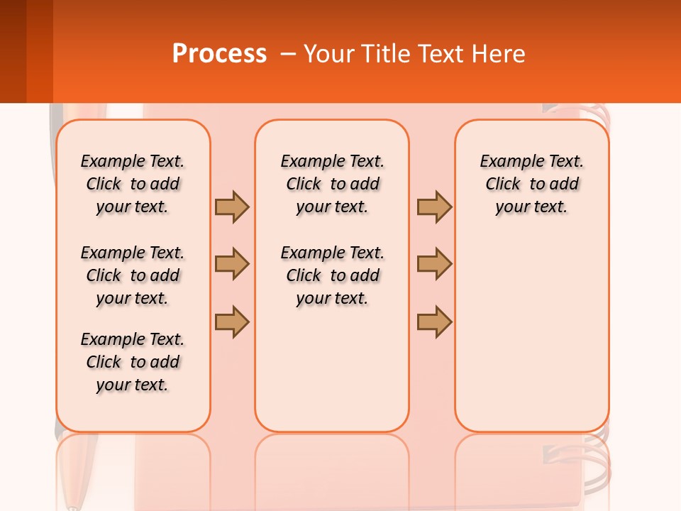 An Orange Notebook With A Pen On Top Of It PowerPoint Template