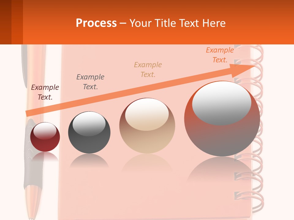 An Orange Notebook With A Pen On Top Of It PowerPoint Template