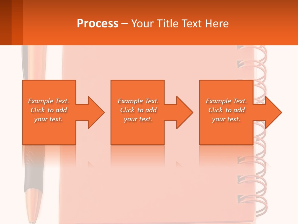 An Orange Notebook With A Pen On Top Of It PowerPoint Template