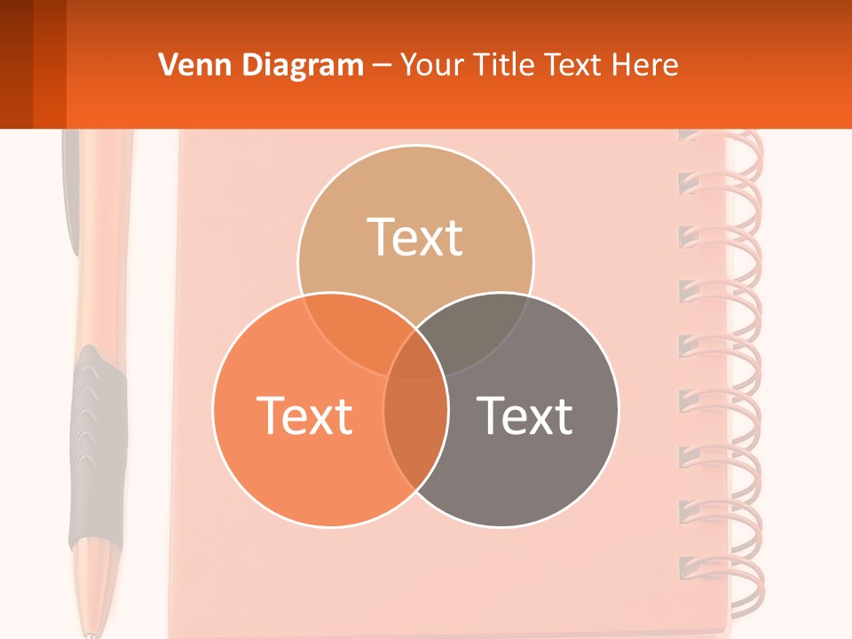 An Orange Notebook With A Pen On Top Of It PowerPoint Template