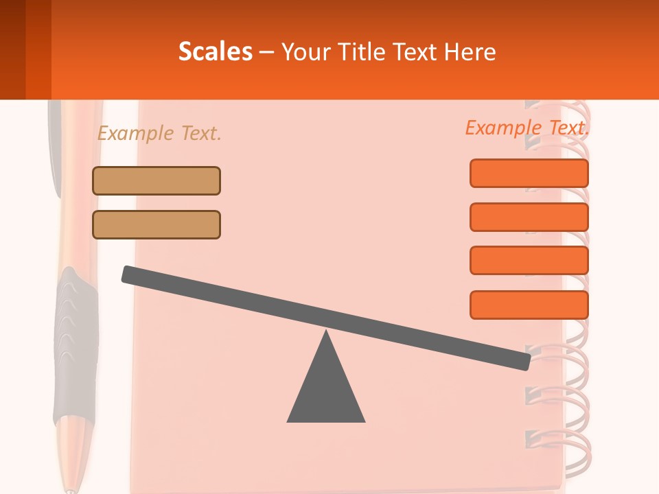 An Orange Notebook With A Pen On Top Of It PowerPoint Template