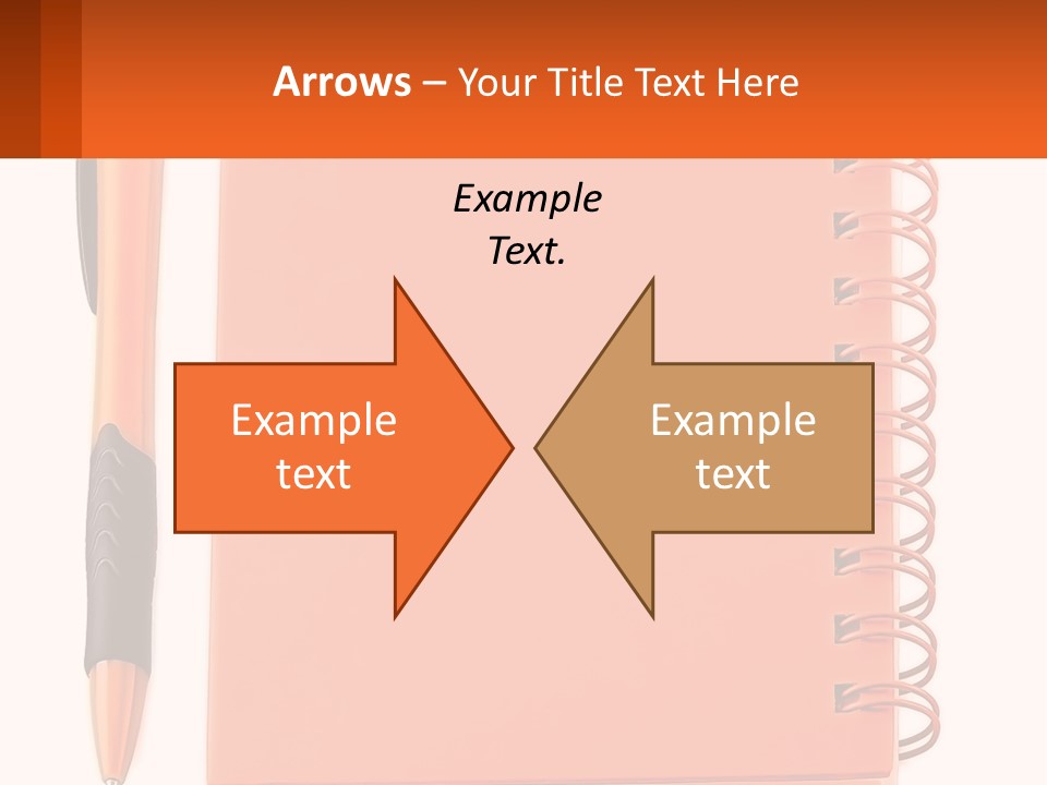 An Orange Notebook With A Pen On Top Of It PowerPoint Template