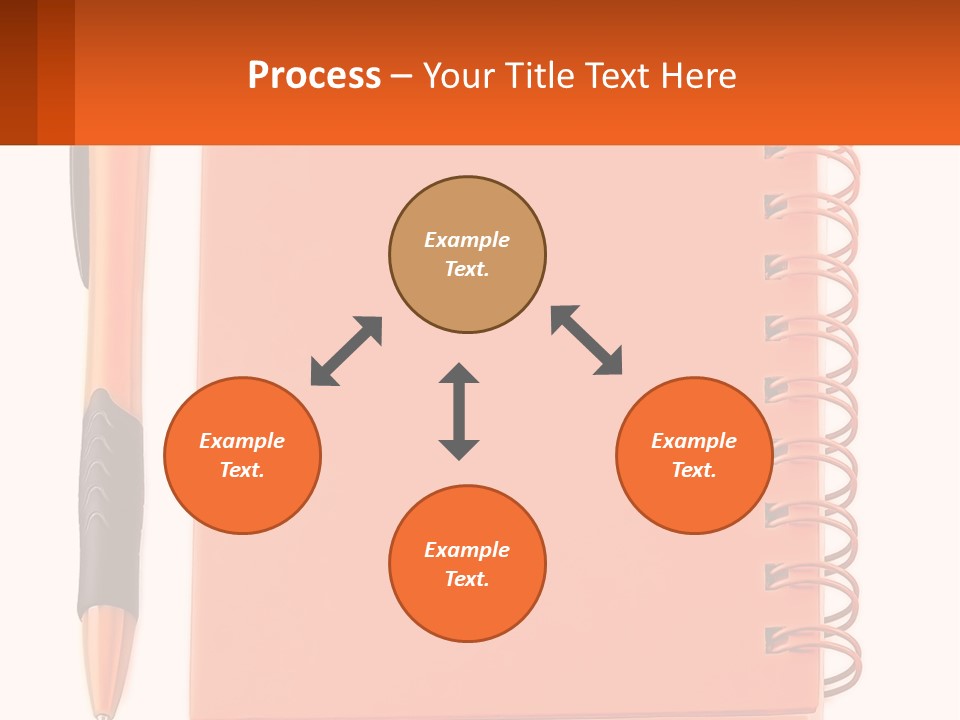 An Orange Notebook With A Pen On Top Of It PowerPoint Template