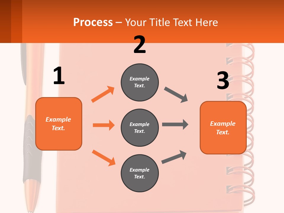An Orange Notebook With A Pen On Top Of It PowerPoint Template