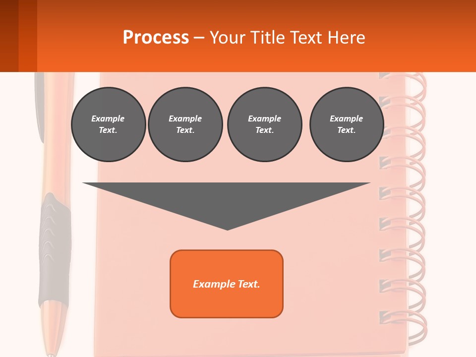 An Orange Notebook With A Pen On Top Of It PowerPoint Template