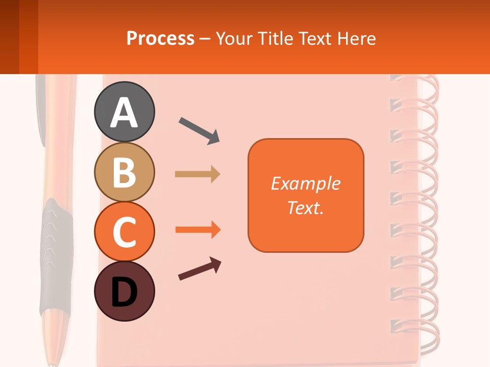 An Orange Notebook With A Pen On Top Of It PowerPoint Template
