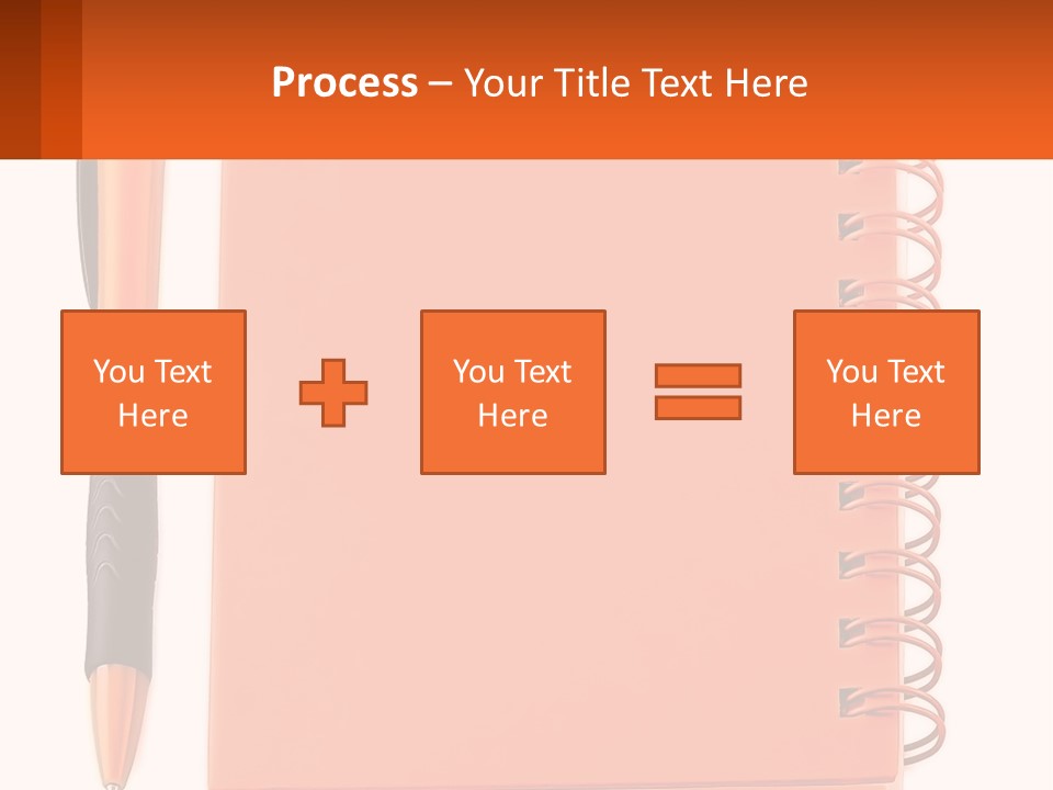 An Orange Notebook With A Pen On Top Of It PowerPoint Template