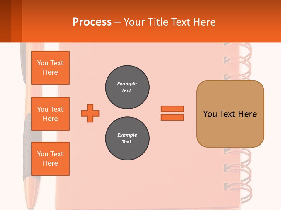 An Orange Notebook With A Pen On Top Of It PowerPoint Template