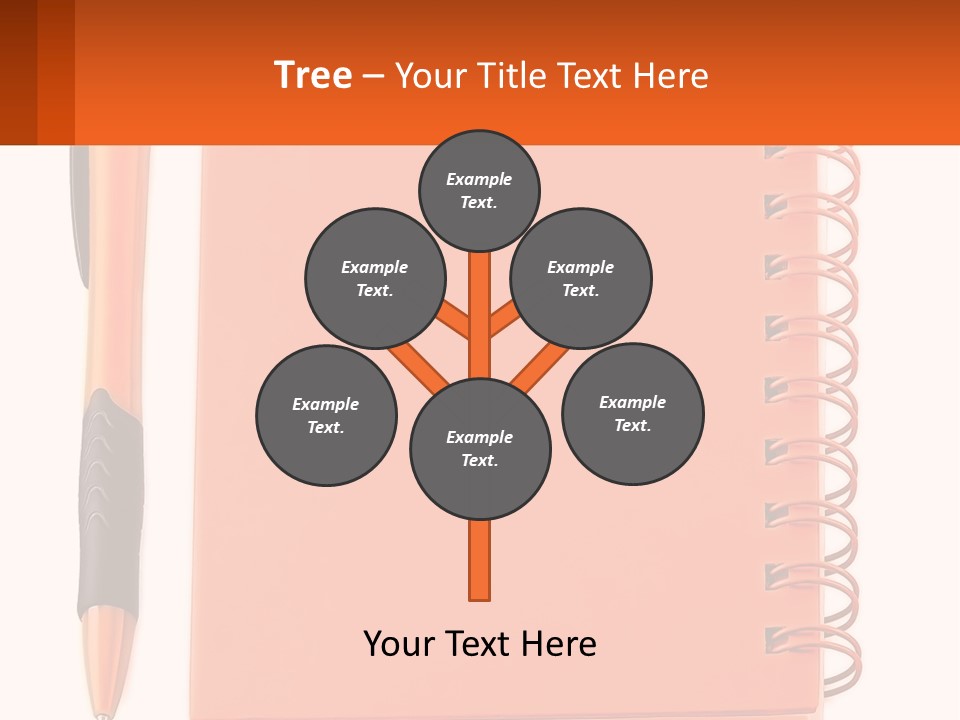 An Orange Notebook With A Pen On Top Of It PowerPoint Template
