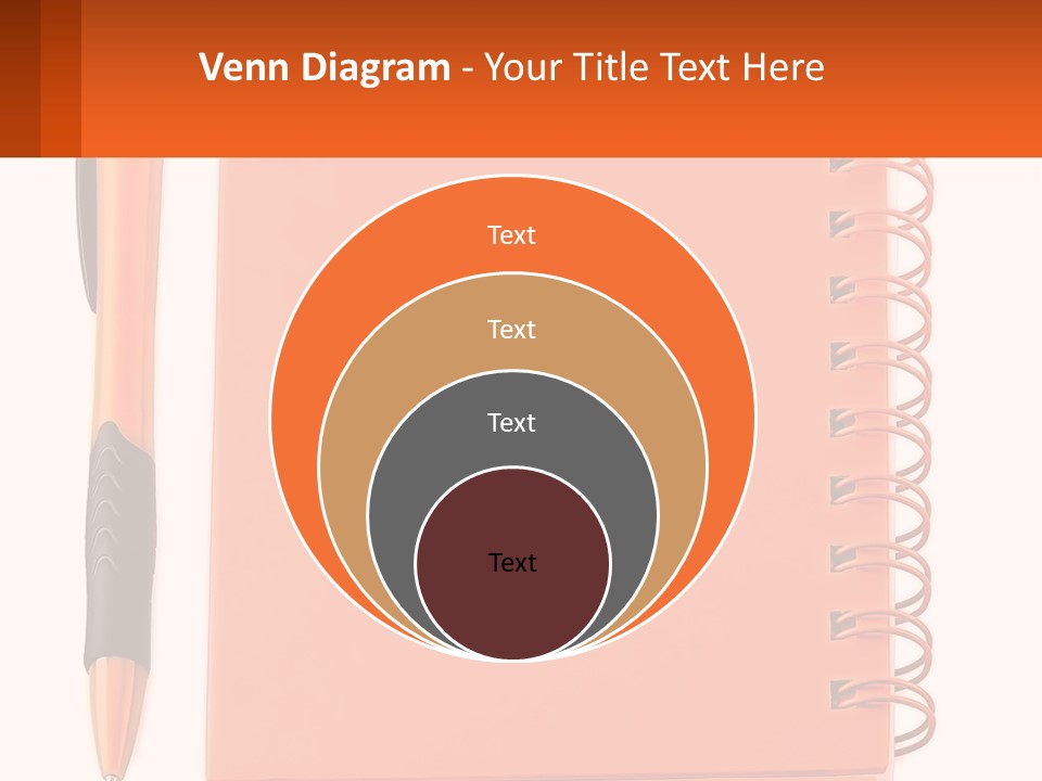 An Orange Notebook With A Pen On Top Of It PowerPoint Template